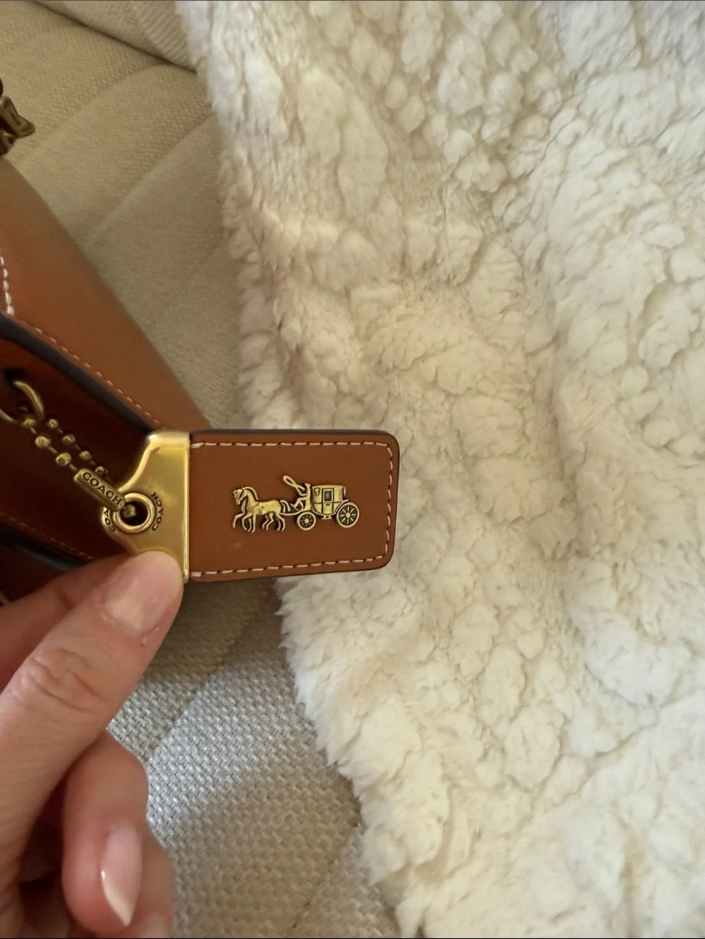 Coach Saddle Brown Idol bag with Gold Chain
